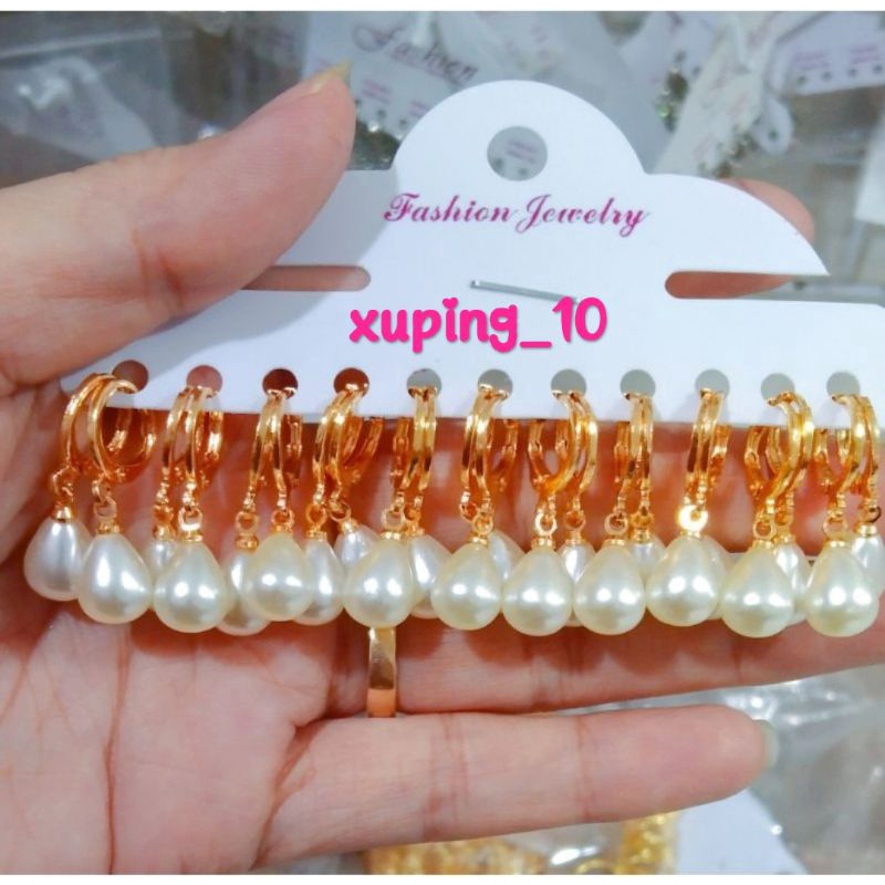 Perhiasan anting mutiara xuping dewasa, harga satuan