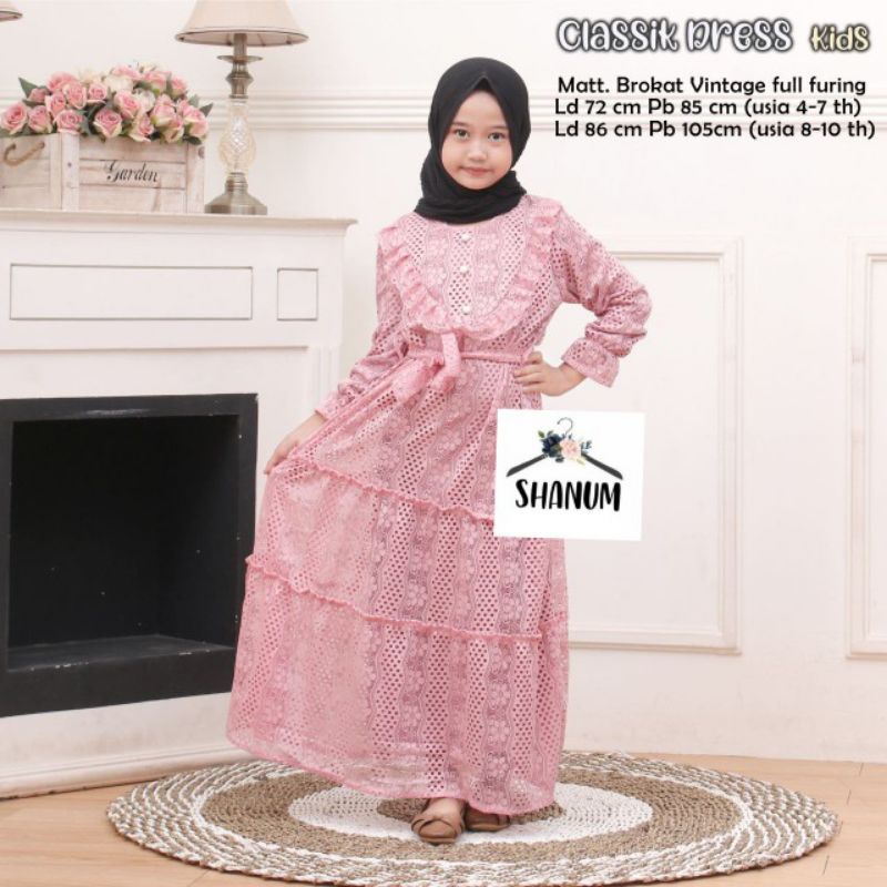 GAMIS COUPLE IBU DAN ANAK BRUKAT LEBARAN/ GAMIS SHANUM RAMDHAN SERIES GAMIS MODERN SYARII BRUKAT GLITER DRESS TULE DOTTY