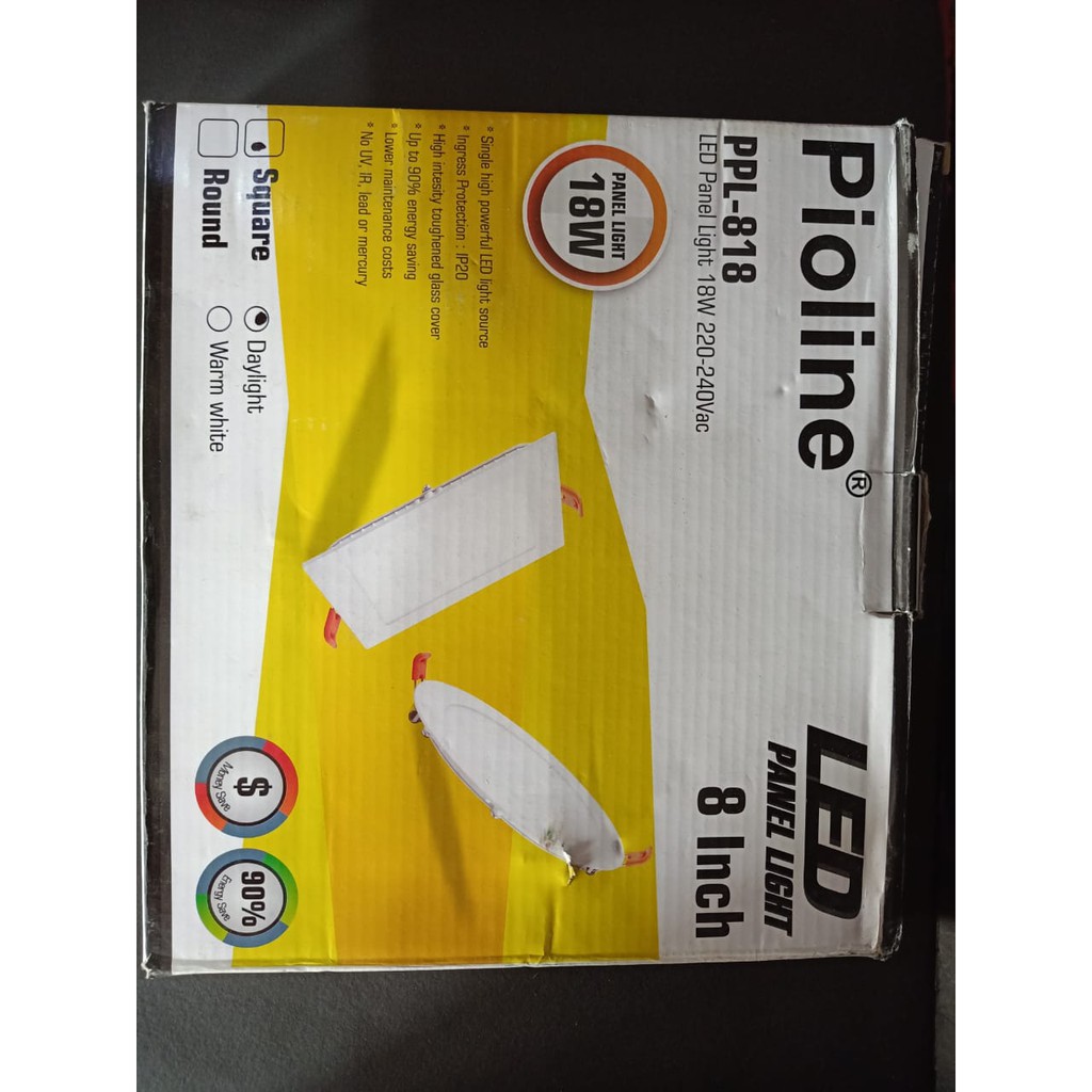 Lampu Panel LED Pioline 18 Watt 8 inch / Lampu panel 8 inch / LED Panel Kotak