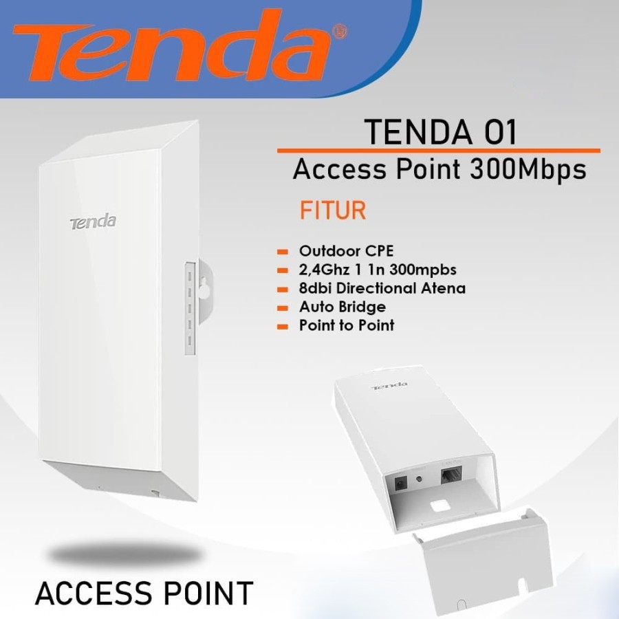 Trend-TENDA O1 500m Outdoor Point To Point CPE - TENDA 01 Wireless Router