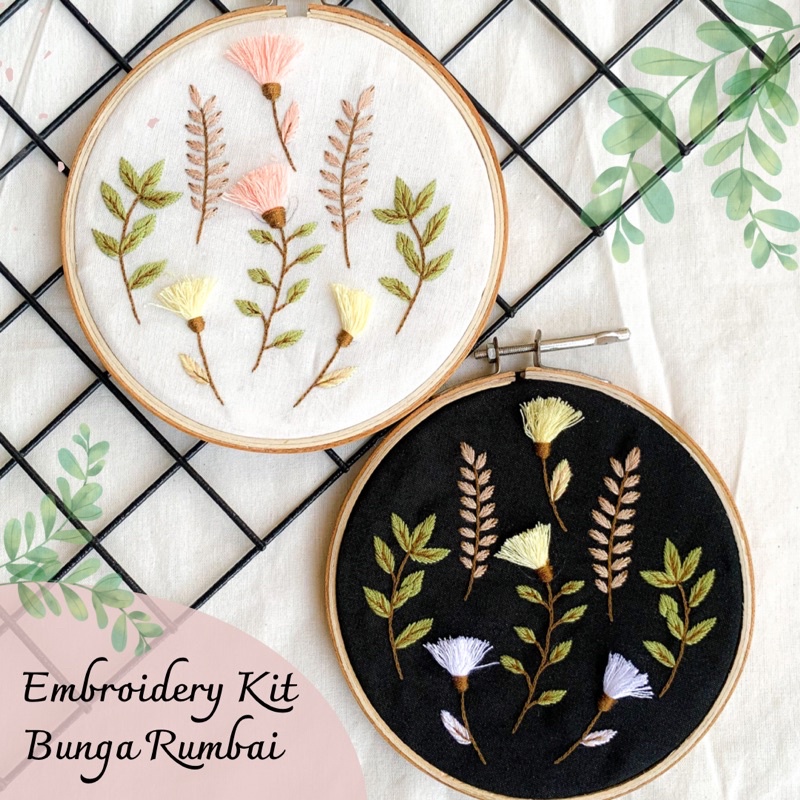 Embroidery Kit Bunga Rumbai - Paket Sulam Tangan