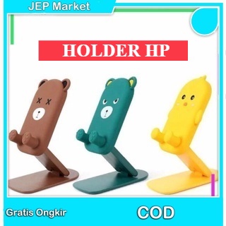 STAND HOLDER Lipat HP KARAKTER warna Universal Holder Folding / tripod meja hp / handphone holder / 