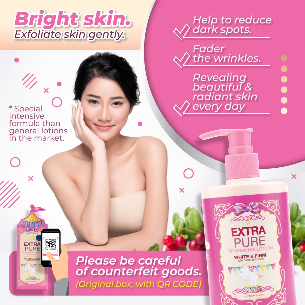 [BPOM] EXTRA PURE (SIANG)SPF 100 PA+ WHITENING HANDBODY BODYLOTION / BODY LOTION PEMUTIH BADAN 300ML