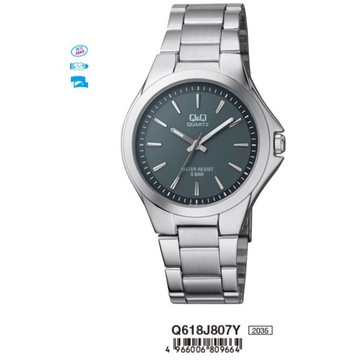 Jam Tangan Pria Classic Casual Business Rantai Stainless Steel Analog Original Q&amp;Q QnQ QQ Q618 Q618J Series