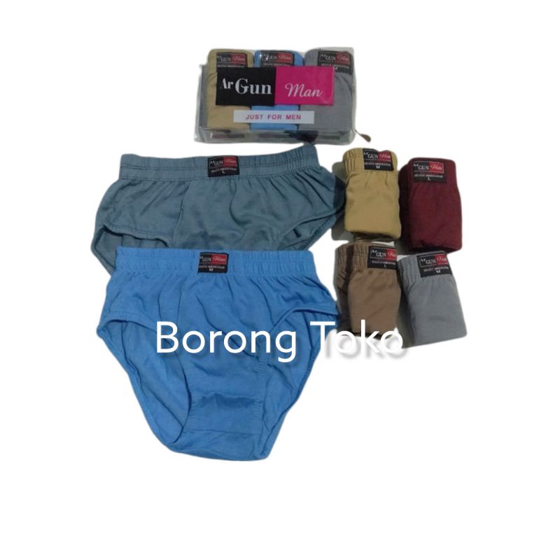 (BAYAR DITEMPAT) isi 3 celana dalam pria ArGun Man harga GROSIR/CD LAKI-LAKI DEWASA TERMURAH /