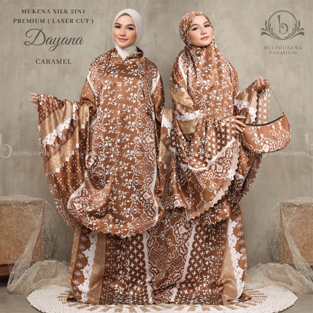 Mukena Dewasa Silk Maxmara 2in1 Daily Motif Tas Premium ( Lasercut ) Dayana