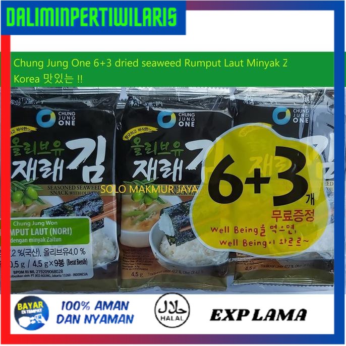 

BISA COD Chung Jung One Seaweed 6+3 Nori Olive Rumput Laut Minyak Zaitun BOOM SALE [Kode 1|Kode