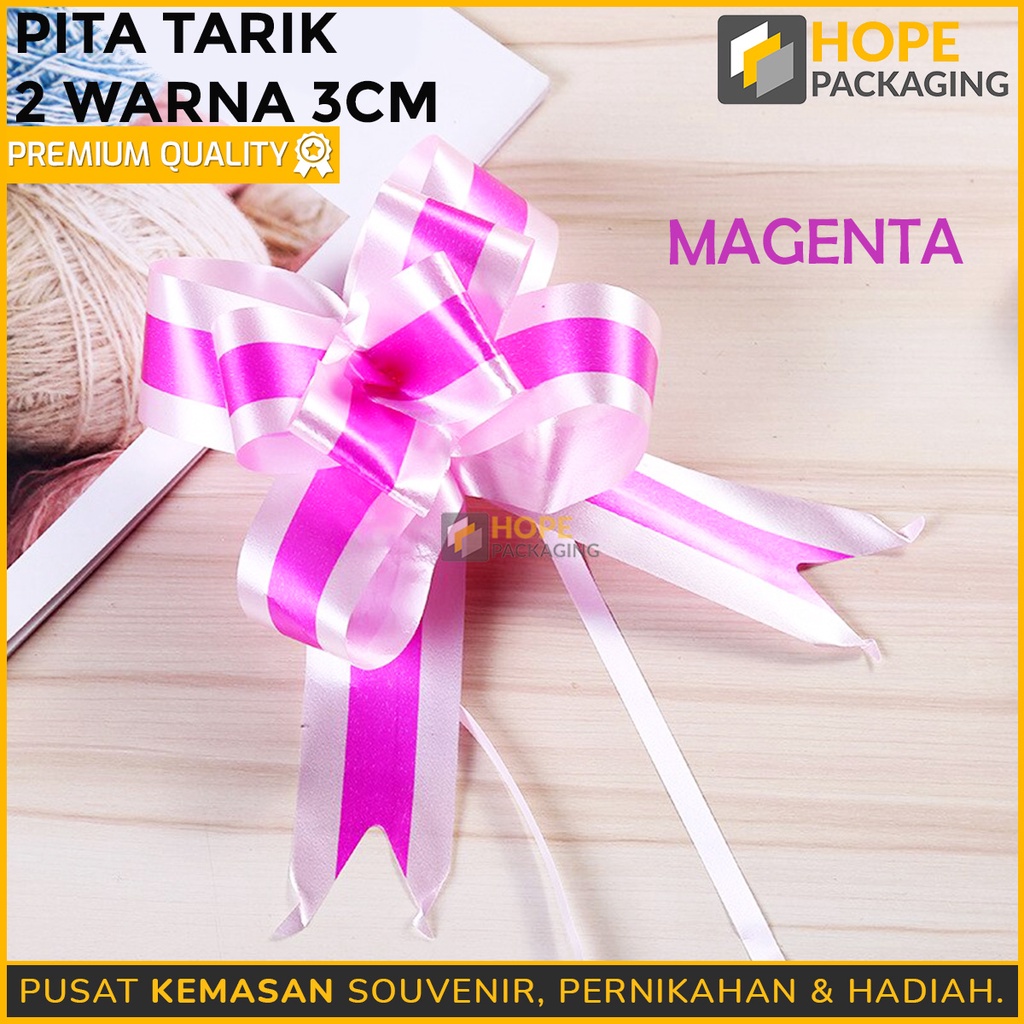 [ISI 10 pcs] Pita Tarik 2 Warna  3 cm / Pita  List Kado Bingkisan Hampers Bunga Souvenir Parcel