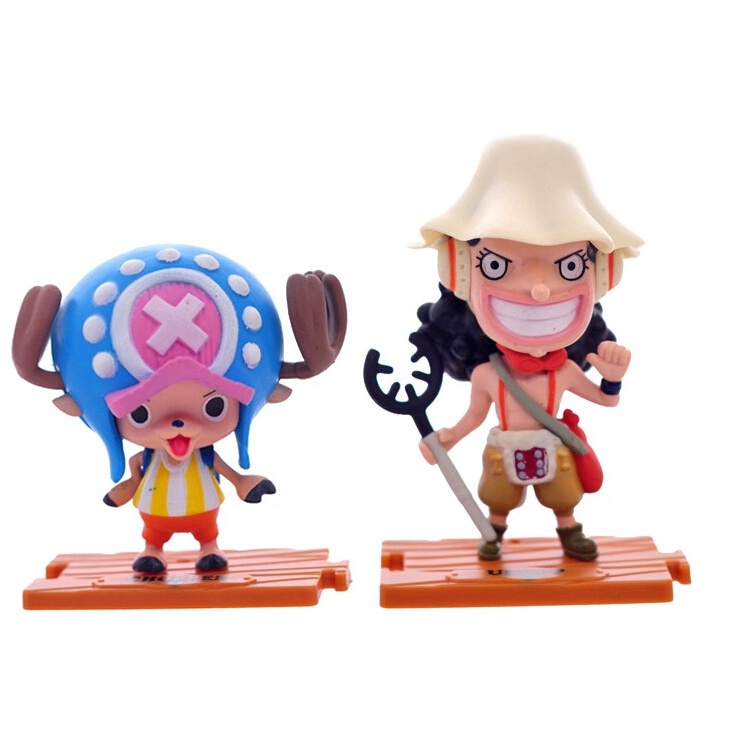 10pcs / set Mainan Action Figure Anime One Piece luffy Nami Bahan PVC Untuk Hadiah Ulang Tahun Anak