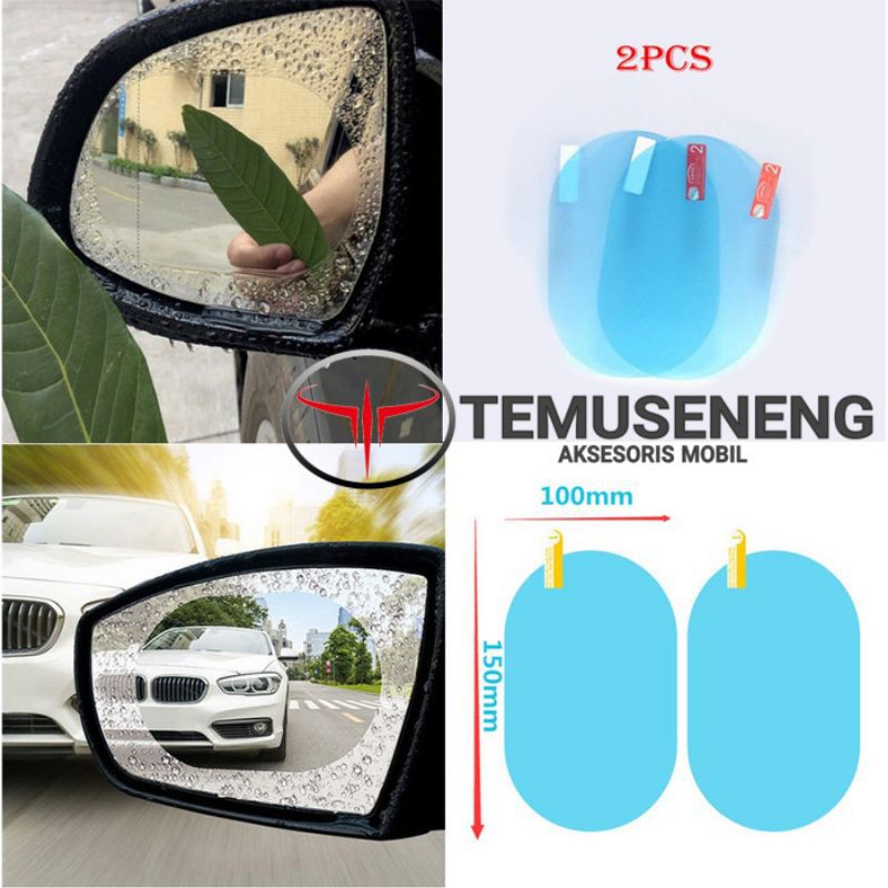 Sepasang 2 Pcs Anti Fog Film Oval Lonjong Anti Embun Hujan Spion Mobil Motor Pelindung Xpander Brio