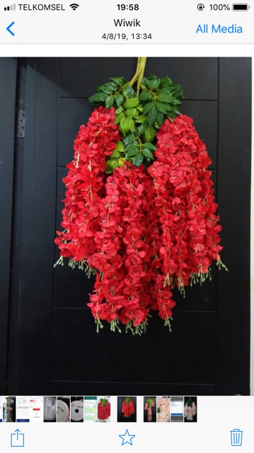 Bunga wisteria panjang/bunga plastik.bunga juntai artifisial. Bunga gantung.-2