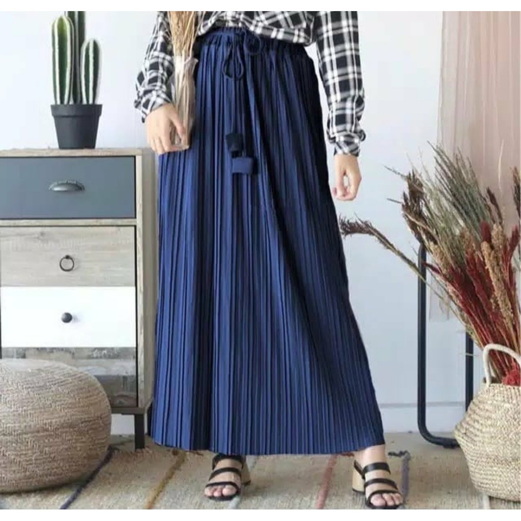 Rok Plisket Tali Lonceng Premium / Belia Pleated Skirt / Belia Jersey Moumbloe