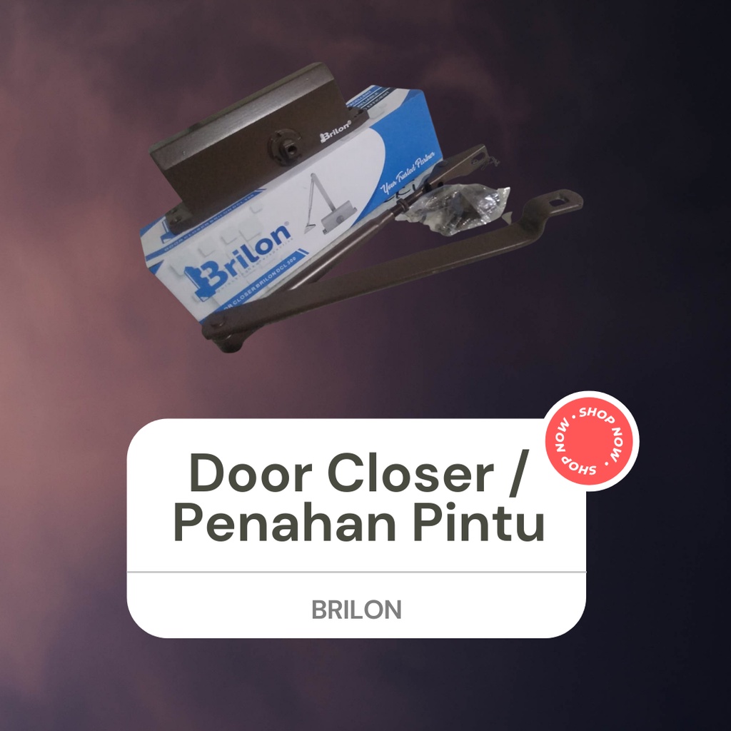 ( Merk=Brillon) Door Closer Alat Penutup Pintu Alat Penahan Pintu Silver Brown White HO