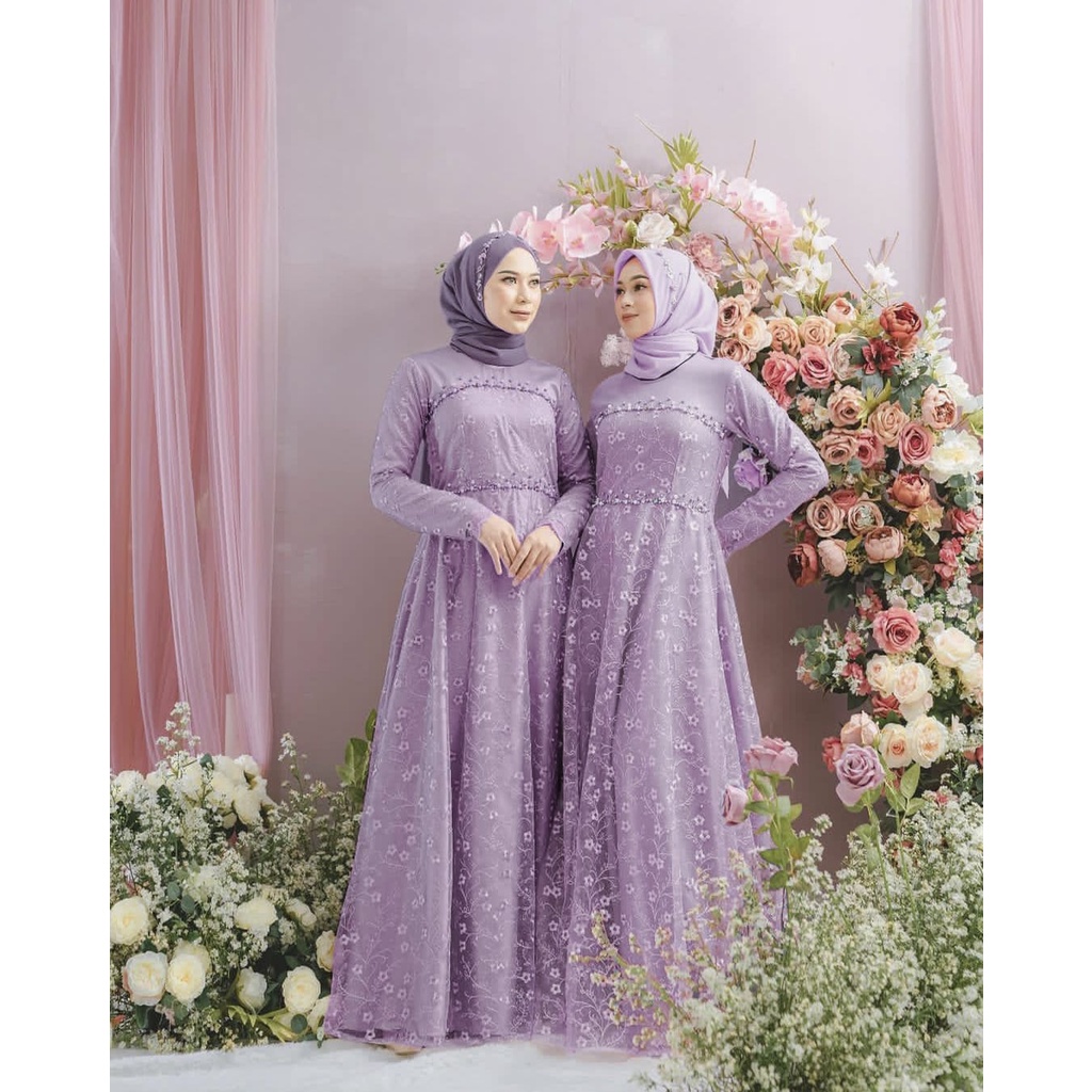 Dress Maxi Hm Aluna Kekinian Fashion Muslim/Pesta/Solo/