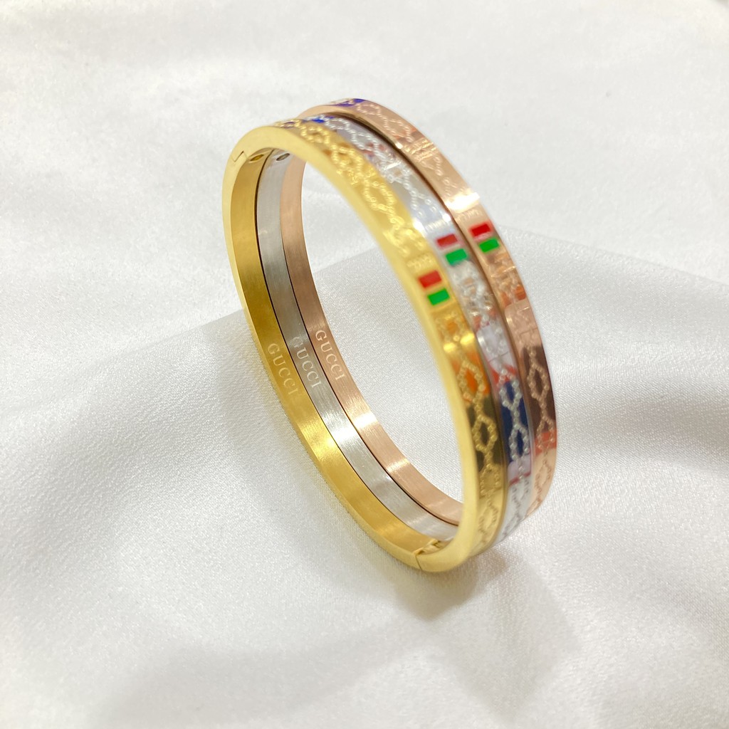 Gelang Titanium Set 3 Pcs Full Embos Anti Karat Aksesoris Perhiasan