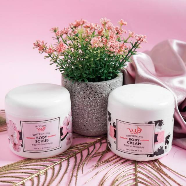 WUB Skin Beauty Scrub & Cream (Bleaching) Paket Basic 200 Gram