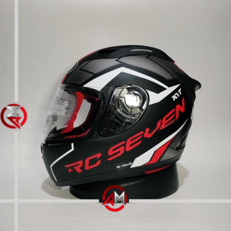 HELM KYT RC SEVEN #18 MATT BLACK RED RC 7 SEVEN RC7 SEVEN HELM FULL FACE