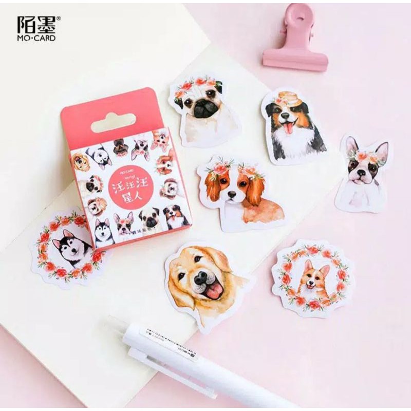 

[RT] 45pcs STICKER ANJING LUCU UNTUK JURNAL | STICKER DECO UNTUK JURNAL, DIARY, SCRAPBOOK