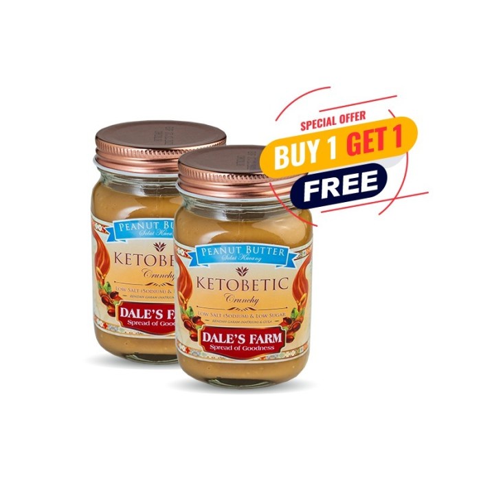 

[BUY1 GET1] Dale’s Farm Ketobetic Crunchy Peanut Butter – 250gr