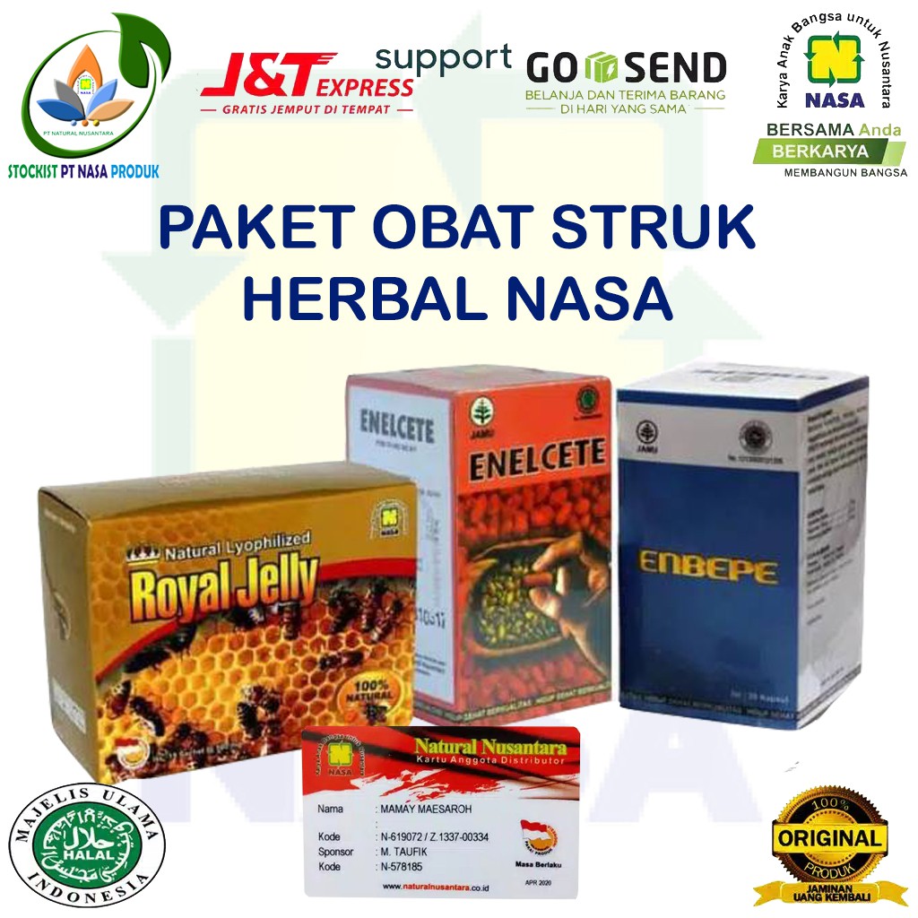 Obat herbal stroke / struk Nasa ENBEPE, LECHITIN, ROYAL JELLY Asli Original NASA