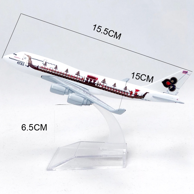 Thai Airways Dragon Boat B747 Pesawat Model Die-cast Metal Boeing747 Pesawat Model Pesawat Mainan 16CM