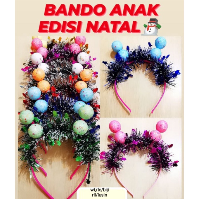 Bando Natal anak, cantik, model baru, tidak gatal ya