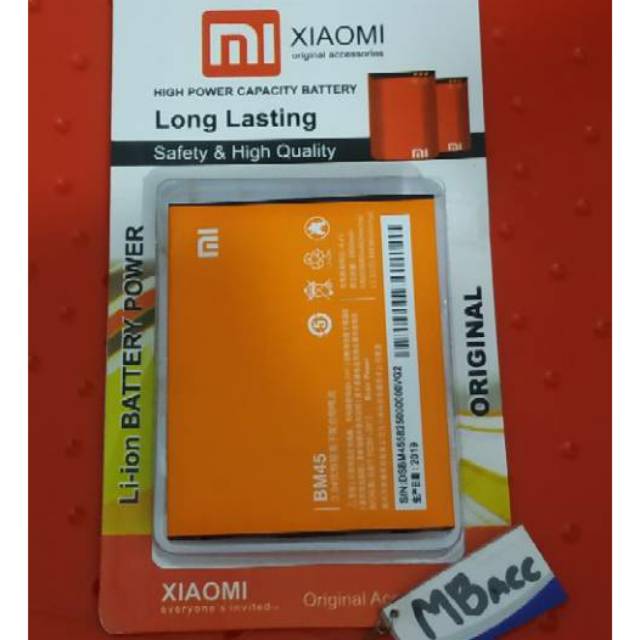 Batre Baterai Batrei BM45 Xiaomi Redmi Note 2 Redmi Note2 BM 45
