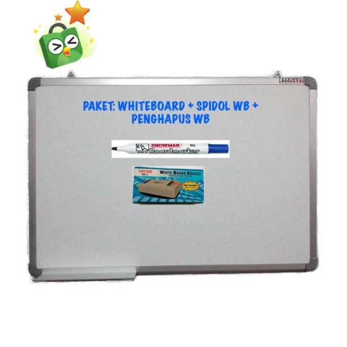 

PAKET Whiteboard Magnetic Sakana 60x120 + Spidol WB + Penghapus WB