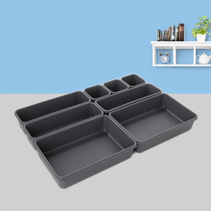 Kotak Pembatas Organizer Laci 8in1 Drawer Divider Box Storage Trays