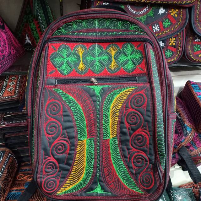 Tas ransel motif bordiran Aceh ukuran jumbo