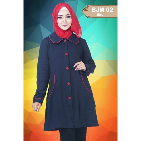 Jaket Korea Dewasa Wanita Muslimah Believe BJM 02 Biru ORI