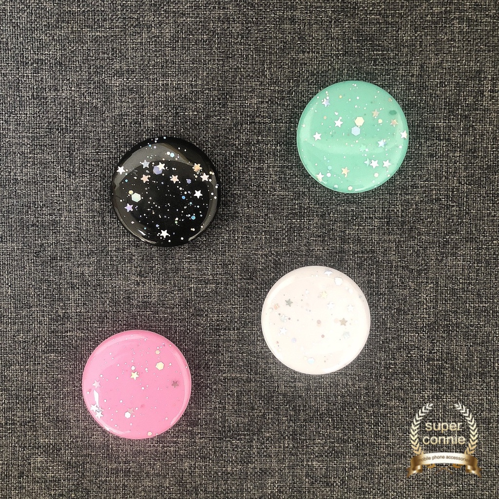 Ins Hot Fashion Bling Glitter Star Popsocket Candy Macaron Phone Stand Holder