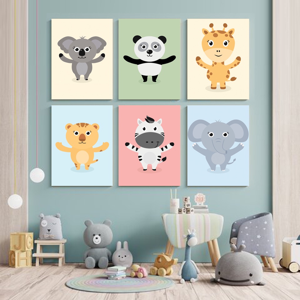 Hiasan Dinding Kamar Bayi (A4) Dekorasi Kamar Bayi Hiasan Kamar Anak Tema Binatang - A&amp;M