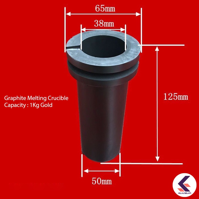 Double Ring High Purity Graphite Melting Crucible 1 kg Alat Lebur Emas dan Perak
