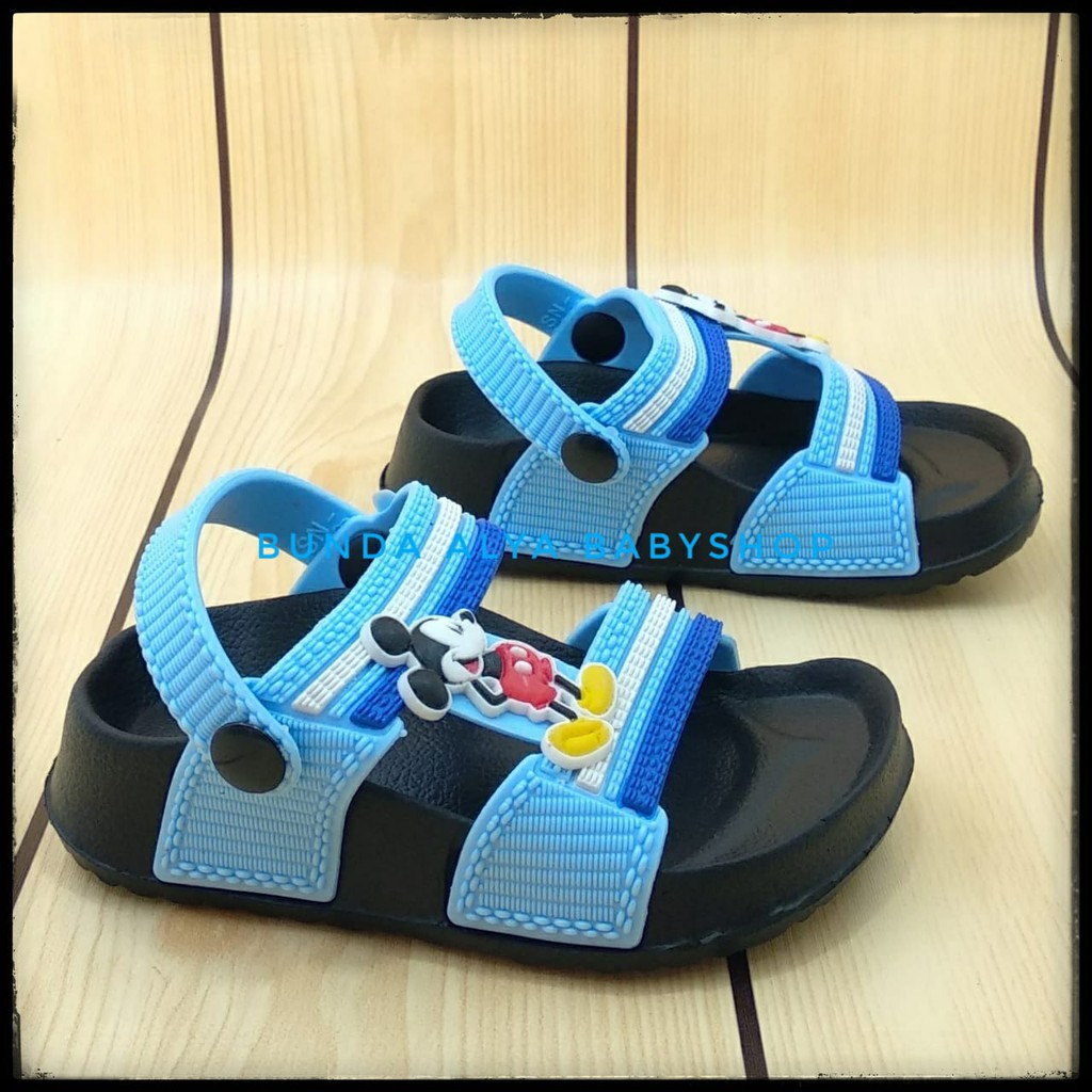 Sepatu Sendal Anak Laki Laki Usia 6 Bulan 1 2 Tahun Kartun BIRU MUDA - Sendal Anak Cowok Karet Anti Licin Size 20 - 25