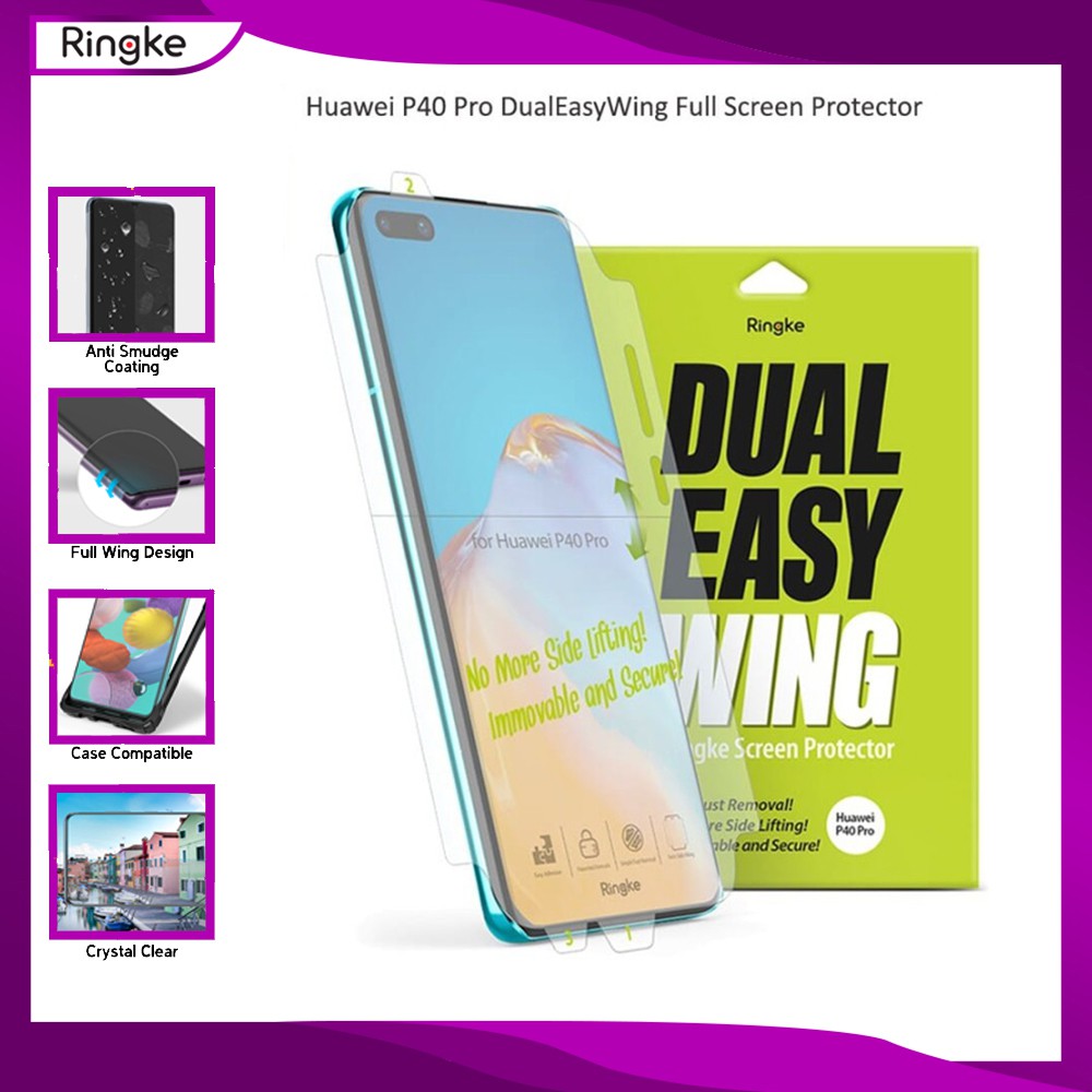 Ringke Huawei P40 Pro DualEasyWing Full Screen Protector Anti Gores