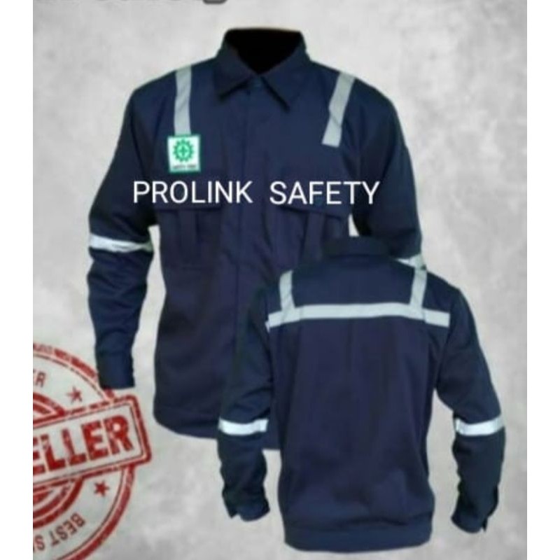 SERAGAM SAFETY RESLETING DONGKER NAVY SCOTLIGT PUNDAK FREE LOGO K3 BENDERA