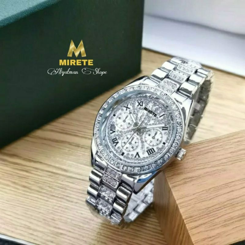 Jam Wanita Mirete Permata || Original  Fashion Wanita Korean Anti Air || Jam Tangan Cewek/Wanita Motif Permata Water Resisitant || COD Jam Tangan Kasual Wanita Olahraga kasual Mewah