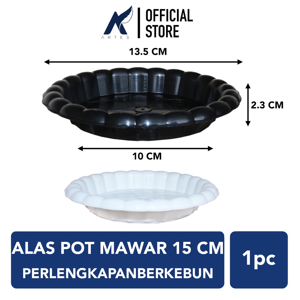 GARDEN OF LOVE ALAS MAWAR 15 cm Tatakan Pot Tanaman-Tumbuhan Hias-Bunga Hitam-Putih-Pink-Kuning-Cokl