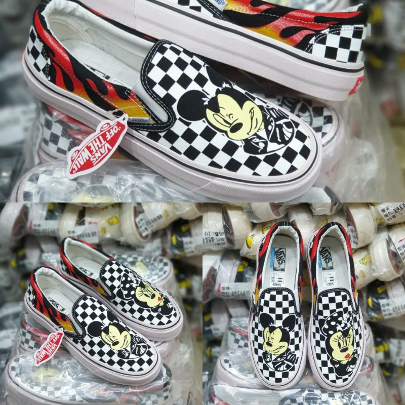 Sepatu Vans Slip On Mickey Mouse Checkerboard Disney Brand New In Box