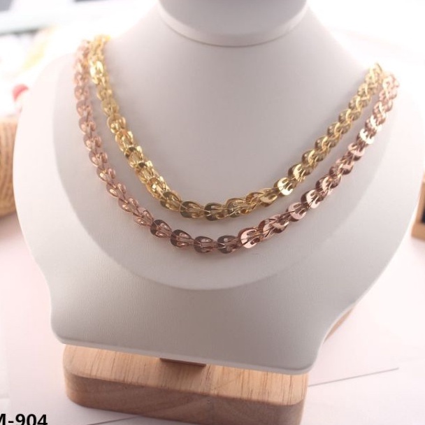 Kalung titanium rantai polos perhiasan fashion 904 373