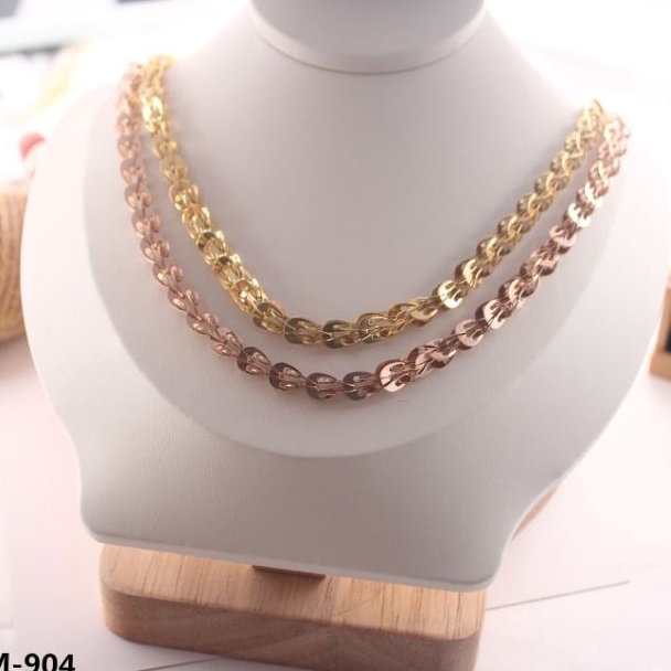 Kalung titanium rantai polos perhiasan fashion 904/373