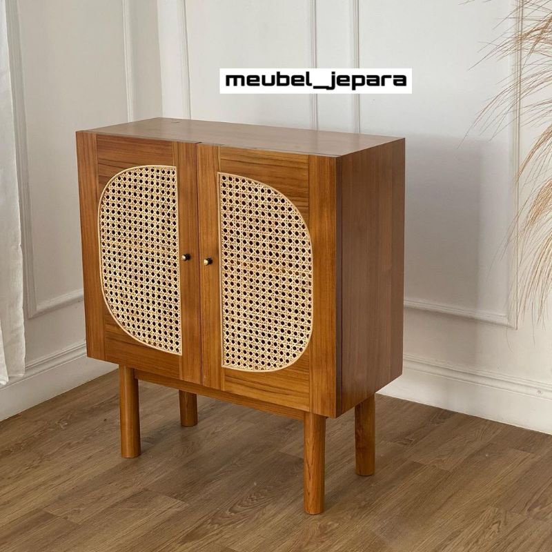 BUFET KAYU JATI KOMBINASI ROTAN/FURNITURE JEPARA