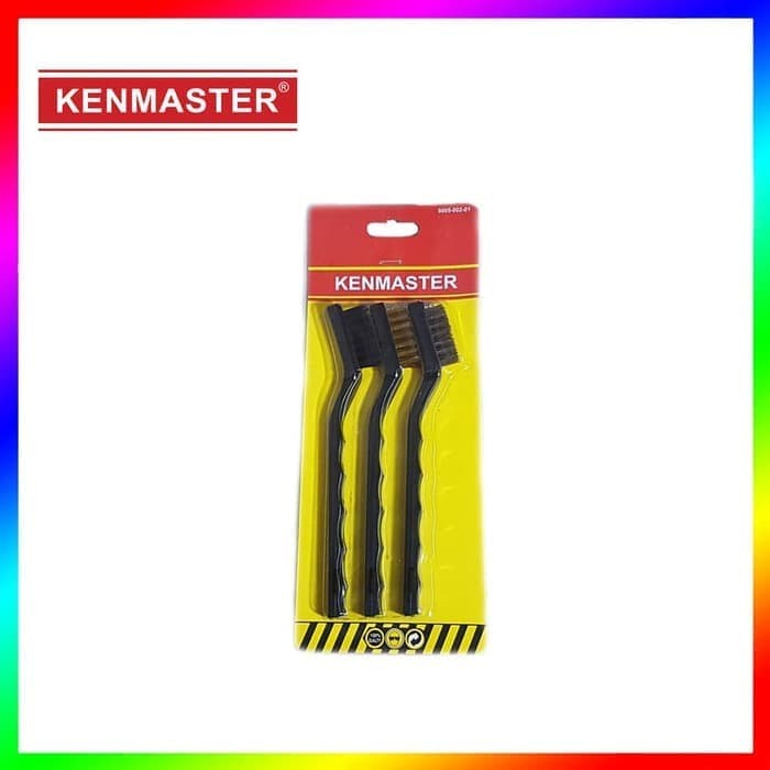 Sikat Kawat Anti Karat isi 3 pcs Mini Brushes Kenmaster Nylon Kuningan Baja Termurah Berkualitas