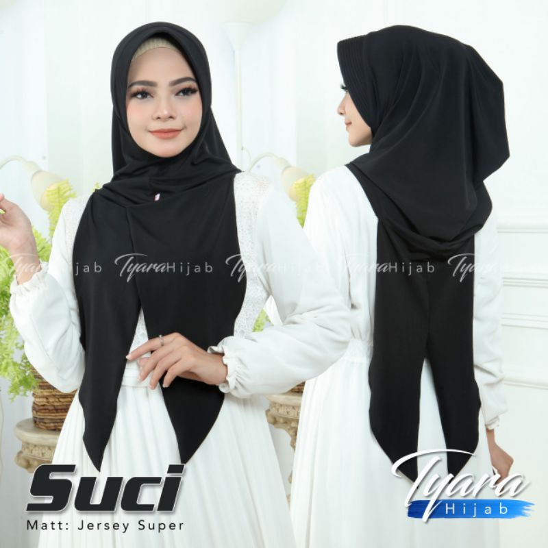 Jilbab Khimar Dayli Simple Hoodie Suci Ori Tyara-Black
