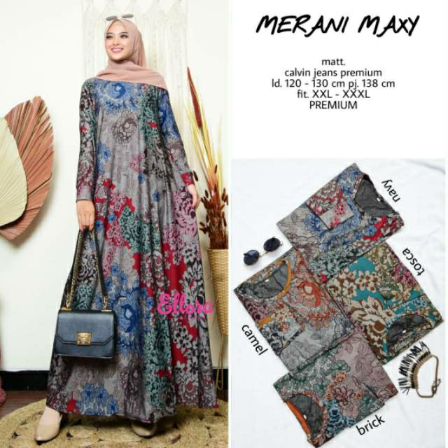 Merani Maxy Gamis Motif Batik Busui