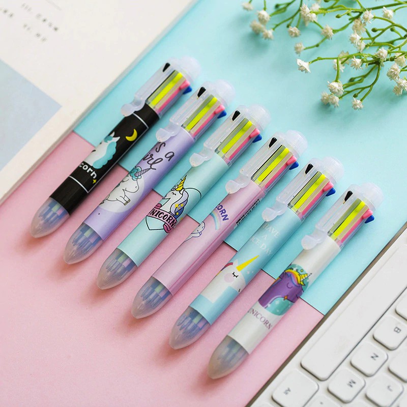 

INDORETAIL | 1 Pcs Kawaii 8 Warna Unicorn Ballpoint Pena Lucu Multifungsi Warna Pena Sekolah Kantor