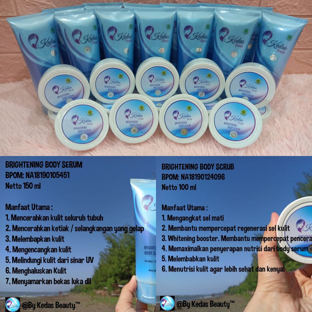 COD kedas beauty 100 % original brightening body serum pemutih badan BPOM kedas Body serum halall-1