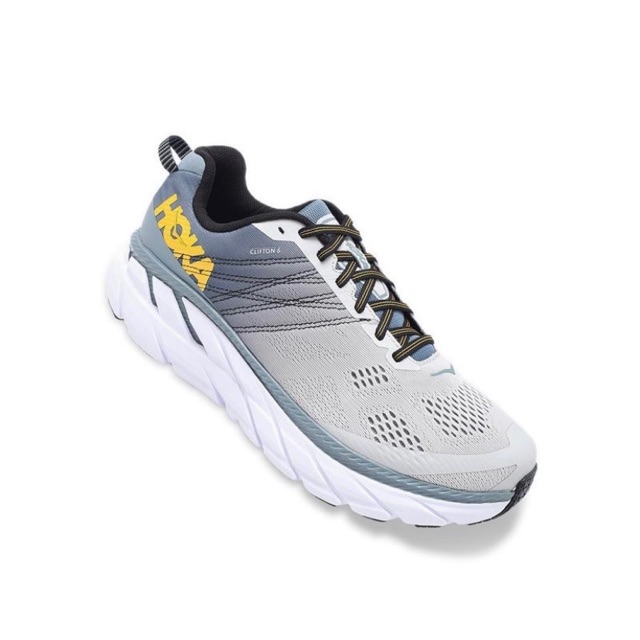 Hoka One One Clifton 6 Wide Men's Running Shoes - Lead/Lunar Rock