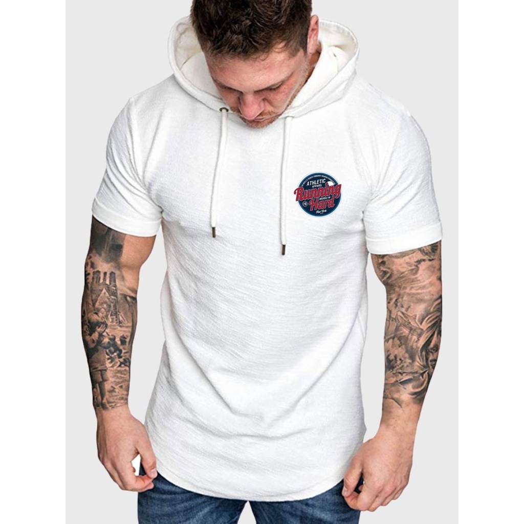 KAOS HOODIE LENGAN PENDEK PRIA SABLON LOGO/KAOS KUPLUK DISTRO/BAJU PRIA LENGAN PENDEK/KAOS PRIA WANI